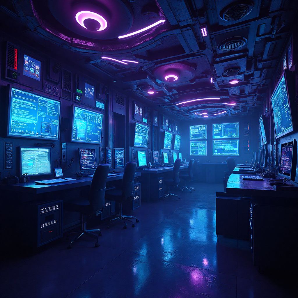 Cyberpunk heist room