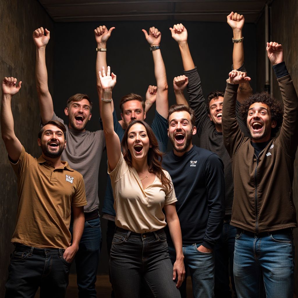 Team victory celebration